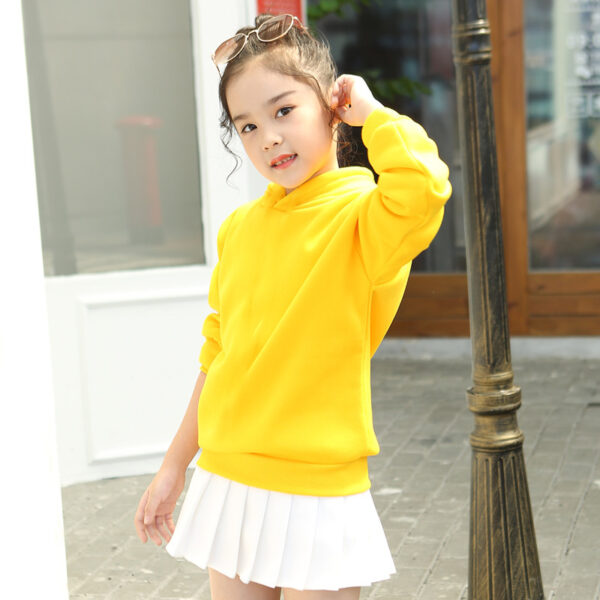 Fashion Cotton Pullover Loose Hooded Solid Color Sweater